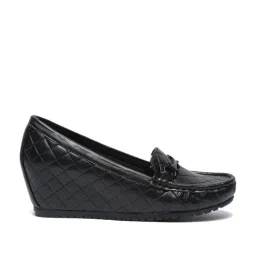 Flat N Heels Women's Black Wedge Loafers-image-18