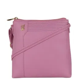 Baggit Pink Solid Medium Sling Handbag-image-59
