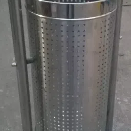 Fibrecrafts India Free Size Silver Stainless Steel Perforated Dustbin 3.5 ft, SS Pole Per-image-62
