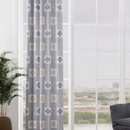 Bianca VILLA C`ESTA Blue Faux Silk 7 Ft. Door Curtain-37
