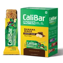 Calibar 20g Protein Bar - Banana Binge Crispy - Pack of 6-image-81