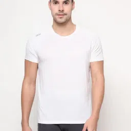 Dida White Polyster Regular Fit Solid T-Shirt-image-68