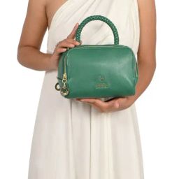 Hidesign Atelier Callas 04 Green Leather Solid Bowler Handbags-34
