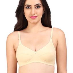 Bralux Beige Solid Non-Wired Non Padded Everyday Bra-image-4
