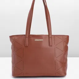 Caprese Geometric Cut Work Oversized Structured Shoulder Bag-21