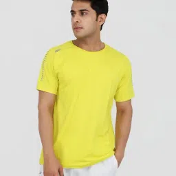 Dida Yellow Polyster Regular Fit Solid T-Shirt-image-71