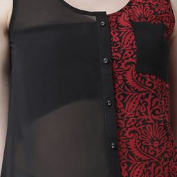 KASSUALLY Black & Red Color-Block Shirt image 5