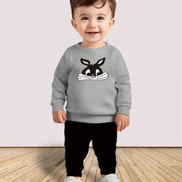 MITANSH Kids Printed Round Neck Sweatshirt With Jogger-image-118