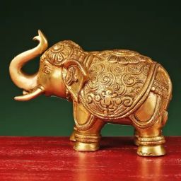 Ekaa Handicrafts 4" Brass Maharaja Elephant Showpiece for D cor-image-60
