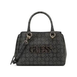 Guess Coal Printed Reinee Satchel Bag-image-11
