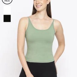 La Intimo Cream, Black, Green Timeless Style Camisole (Pack of 3)-image-69