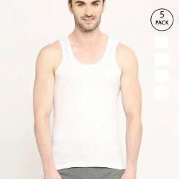 VIP White Snug Fit Vest - Pack of 5-image-57
