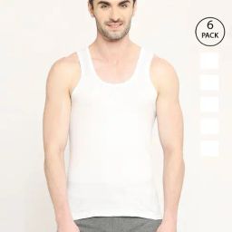 VIP White Snug Fit Vest - Pack of 6-image-38