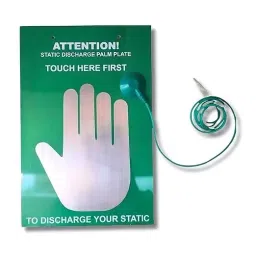 Global Statclean System 19x14 cm ESD-Safe Material Green Static Discharge Palmplate with Cord Set with 1.5 m Wire Length image 3