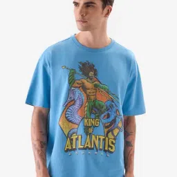 The Souled Store Blue Loose Fit Printed T-Shirt-picture-31
