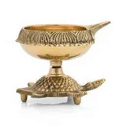 Aura Yellow Diya With Turtle Base-image-41