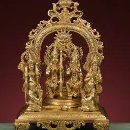 Ekaa Handicrafts 15.5" Brass Ram Darbar, God Ram, Laxman, Hanuman and Goddess Sita with Arch-picture-30