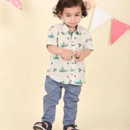 Fabindia Boys White Cotton Printed Shirt-picture-8