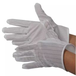 Global Statclean System Polyester with Dotted Coating White Dotted Antistatic Gloves For Multipurpose Use (Pack of 10 Pair)-image-16