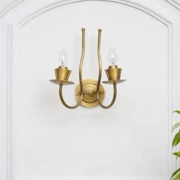 Kapoor Lamp Shades Brass Elena Double Shade Wall Light-picture-41