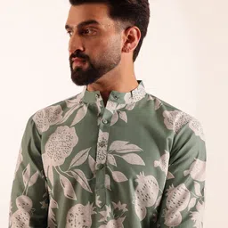Anouk Floral Printed Mandarin Collar Short Kurta-image-20