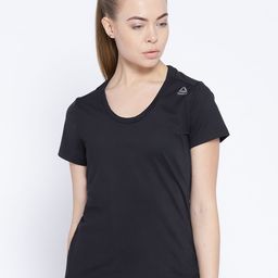 Reebok Women Black Workout Ready Speedwick Solid Training T-shirt-image-39
