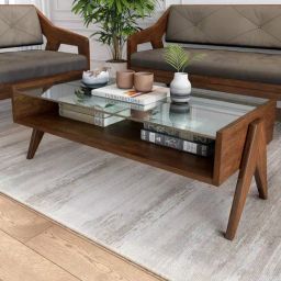 Durian Casper Contemporary Brown Solid Wood Center Table Dark Oak Finish-image-21