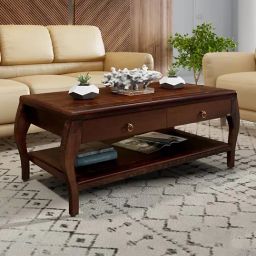 Durian Reagan Mid-Century Modern Brown Solid Wood Center Table Walnut Finish-picture-12