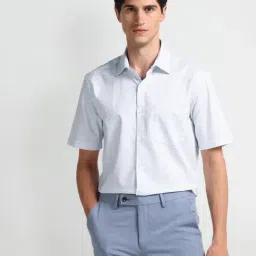 Arrow Blue Cotton Regular Fit Checks Shirt-picture-25