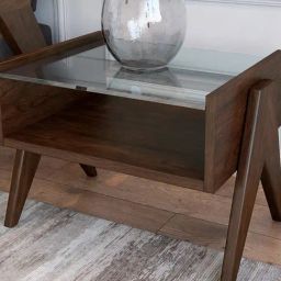 Durian Casper Contemporary Brown Solid Wood End Table Dark Oak Finish-image-19