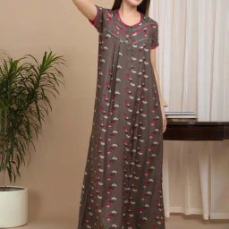 Sweet Dreams Brown Printed Nighty-image-50