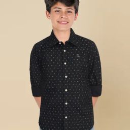Allen Solly Boys Black Cotton Polyblend Printed Shirt-image-28