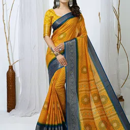 HERE&NOW Bandhani Zari Pure Cotton Bandhani Saree-picture-45