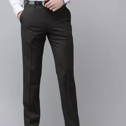 Van Heusen Men Textured Slim Fit Formal Trousers-picture-1