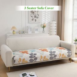 HOKIPO White & Grey Printed 3-Seater Quilted Sofa Cover-image-72
