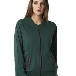 Miss Chase Green Cotton Bomber Jacket-46