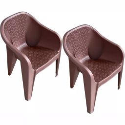 Maharaja Sigma Plastic Chair Brown (Set of 2)-26