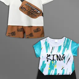HELPOM Unisex Kids Printed T-shirt with Shorts-picture-30