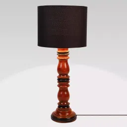 Tucasa NTU-161 B-22 Table Lamp with Wood Base (Black) image 3