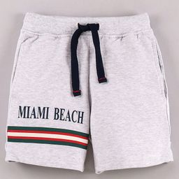 Lazy Bones Knee Length Shorts Text Print - Light Grey-image-48