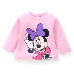 Babyhug Cotton Full Sleeves T-shirt Minnie Printed - Light Pink-image-32