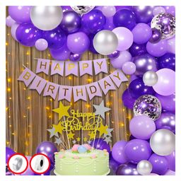 Party Propz Birthday Decoration Combo Cake Topper Violet - Pack Of 45-image-18