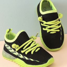Babyoye Lace Up Sneakers - Green & Black-picture-13