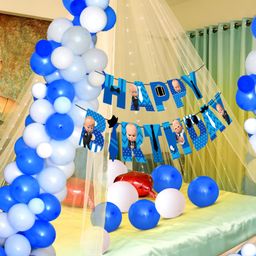 Zyozi Boss Baby Theme Cabana Tent Birthday Decorations  Blue And White - Pack Of  32-image-98