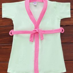 Ben Benny Terry Half Sleeves Solid Colour Bath Robe- Sky Blue-image-72