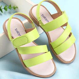Babyoye Sandals with Velcro Closure- Green-image-100