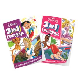 Disney 3-in-1 Colouring Pack of 2 Books | Princess | Disney Friends | Colouring Books for 4 to 6 Year Old Kids-9