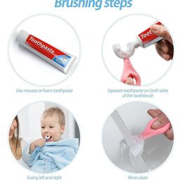 Tiny Tycoonz Soft Sillicone U Shaped Toothbrush Pack of 2 - Multicolor image 2