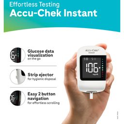 Accu-Chek Instant Blood Glucose Meter with Bluetooth Connectivity | Glucometer Kit withFREE 10 Strips + 10 Lancets + 1 Lancing Device For Accurate Blood Sugar Testing image 3