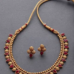 Rangrozo Jewellery Gold-Plated Artificial Stone Studded JewellerySet-image-51
